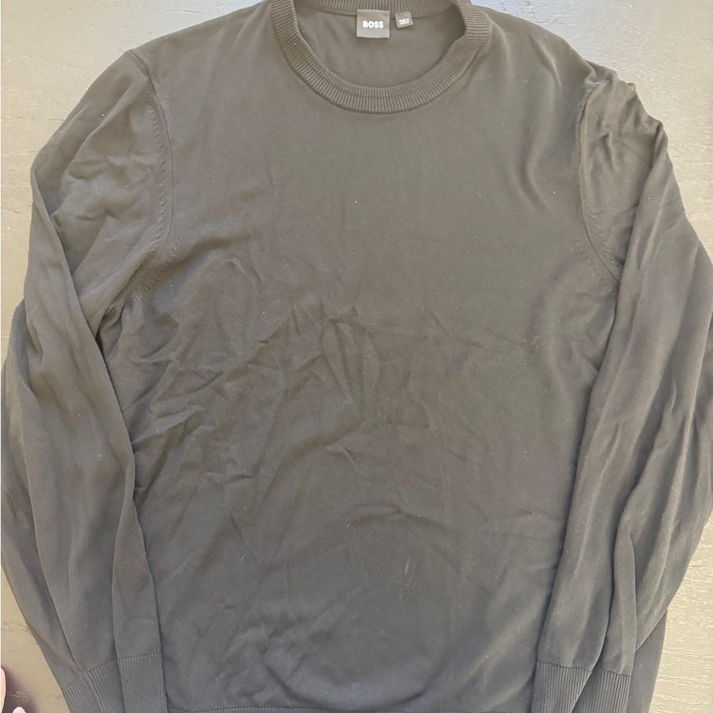 BOSS Men's Long Sleeve Black Tee